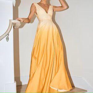 Antonio Melani x M.G. Style M.G. Cotton Ombre Deep V-Neck A-Line Dress